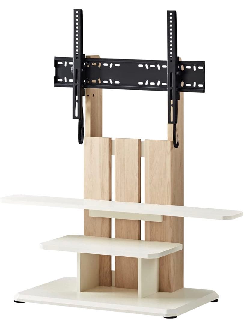 【セット2/2】朝日木材加工(Asahiwood) 壁寄せ テレビ スタンド