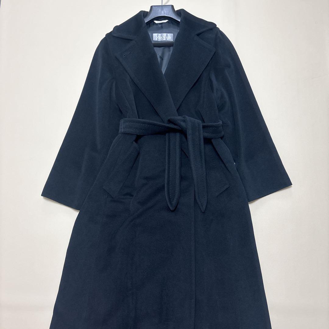 美品✨マックスマーラ ベルテッドロングコート バージンウール アンゴラ 40 L
