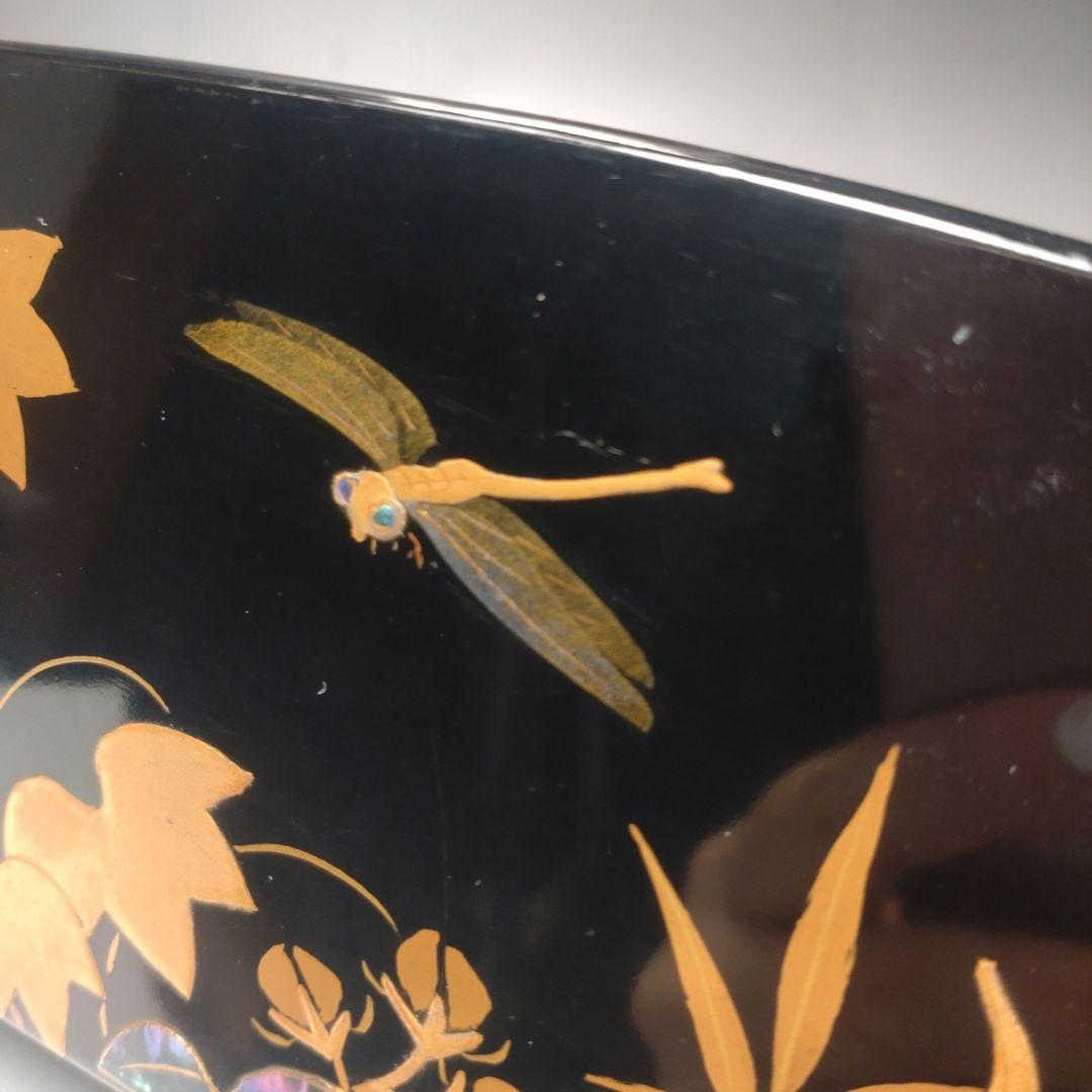 イ101 莨盆『蜻蛉螺鈿金蒔絵　煙草盆』『漆塗　茶道具』トンボ