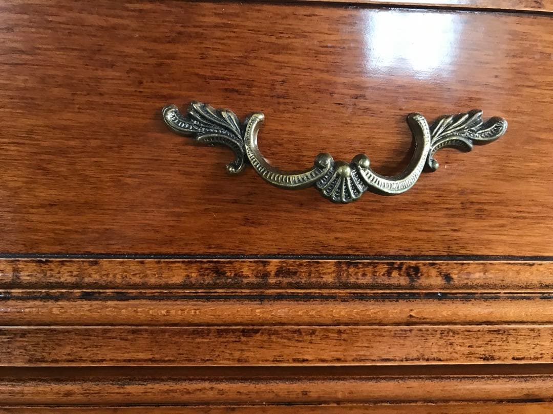 【輸入家具】猫脚 木製 チェスト 4段 茶 アール・ヌーヴォー アンティーク調