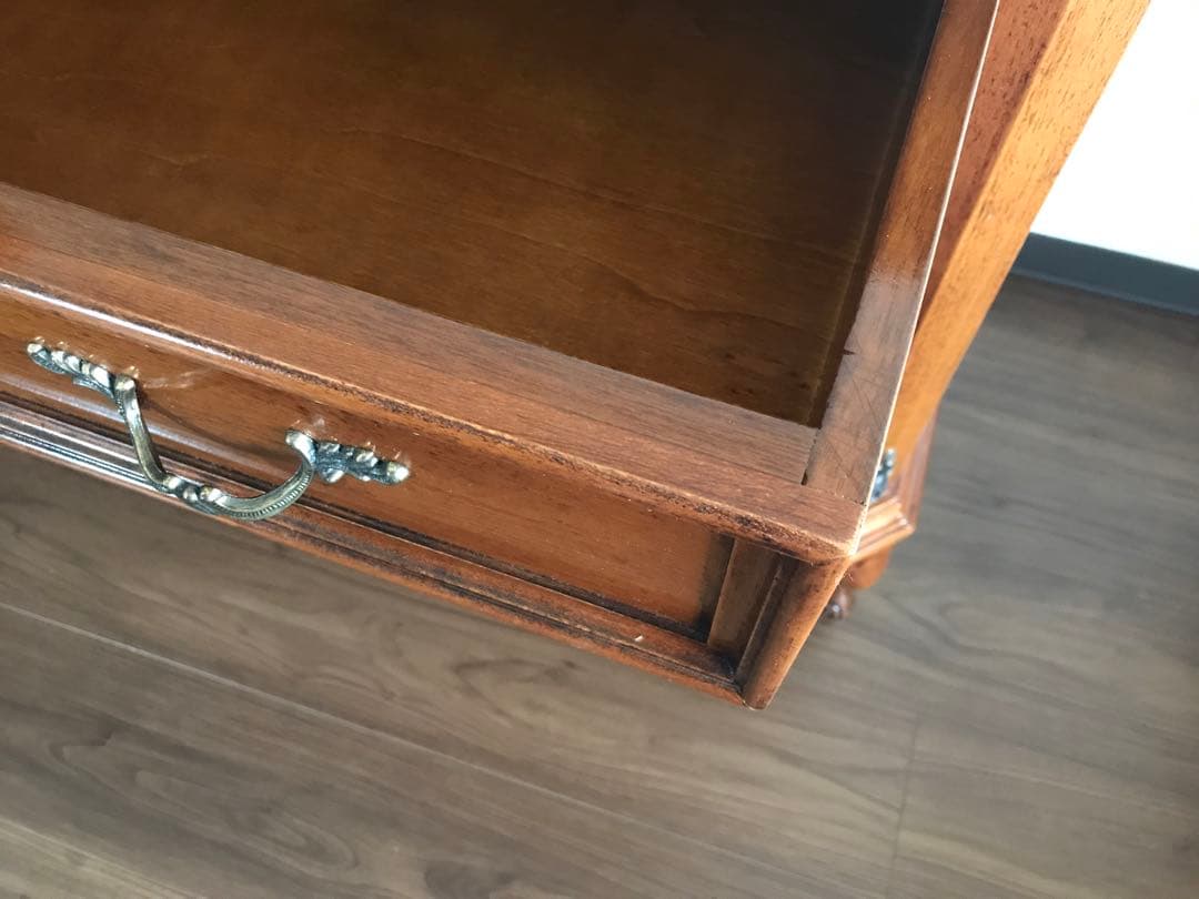 【輸入家具】猫脚 木製 チェスト 4段 茶 アール・ヌーヴォー アンティーク調