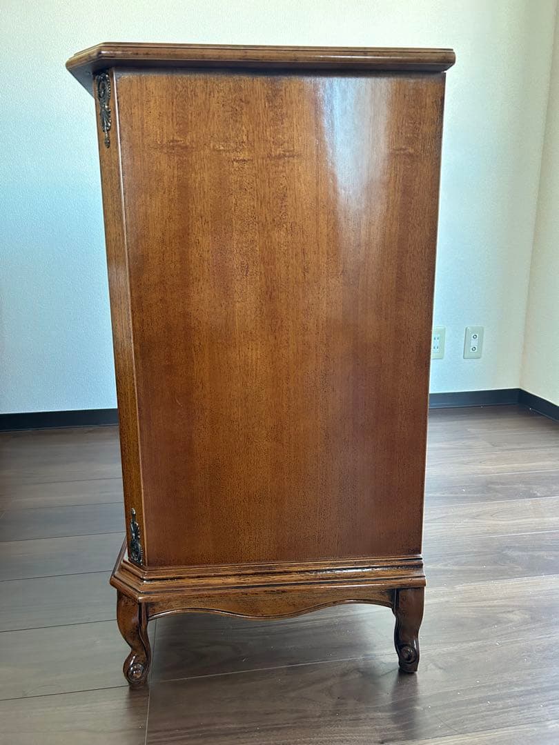 【輸入家具】猫脚 木製 チェスト 4段 茶 アール・ヌーヴォー アンティーク調