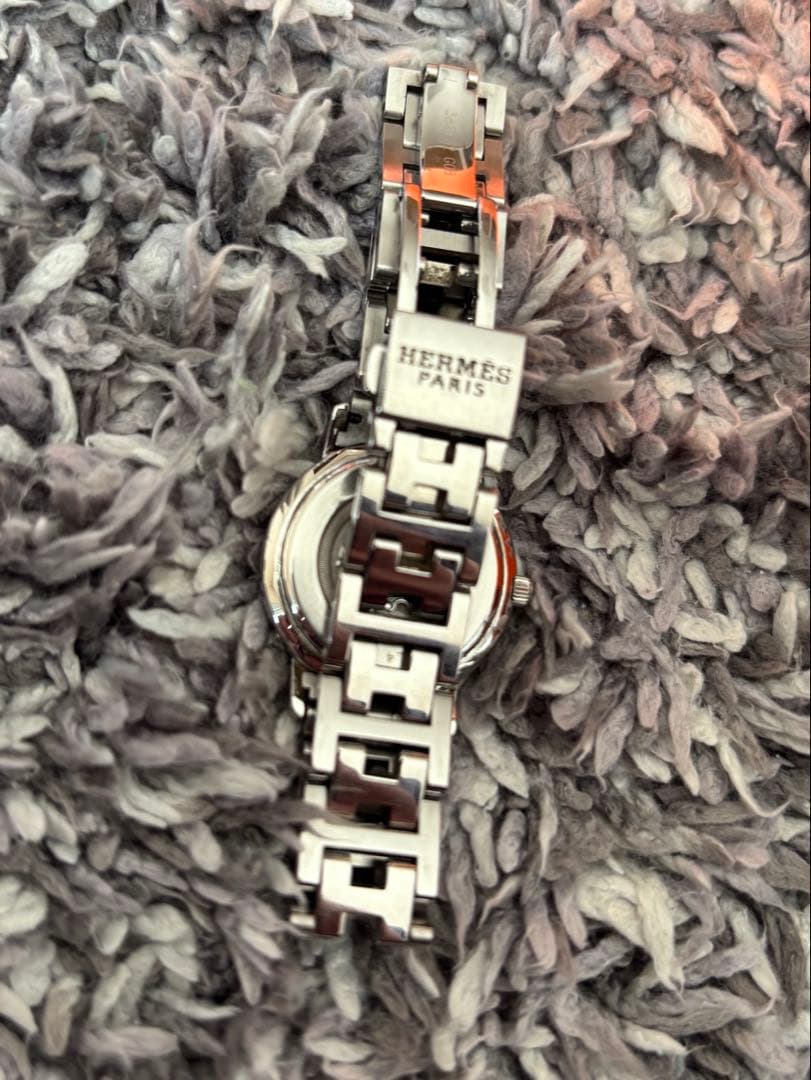 【HERMES】ピンクシェル クリッパーナクレ レディース 腕時計　ジャンク