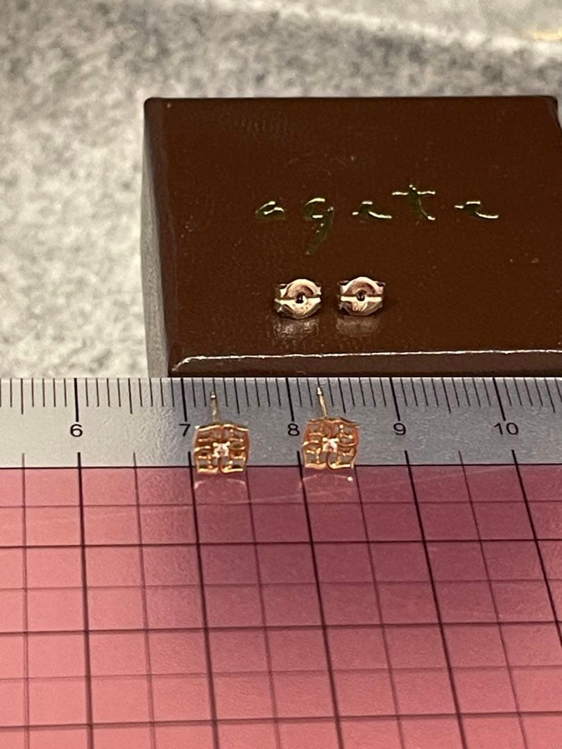 agete アガット　K10　透かし　ダイヤモンド　ピアス