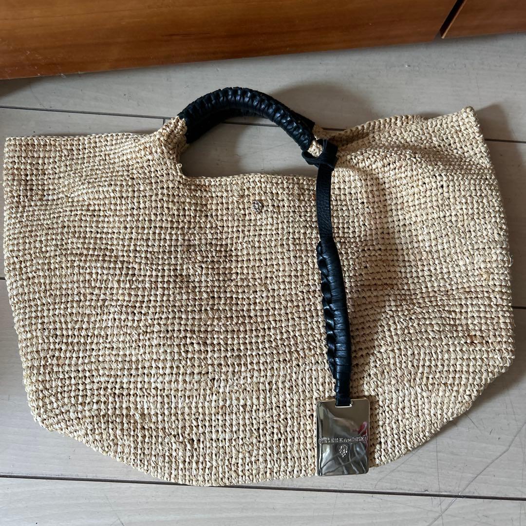 美品　ヘレンカミンスキー　ラフィアトートバッグ