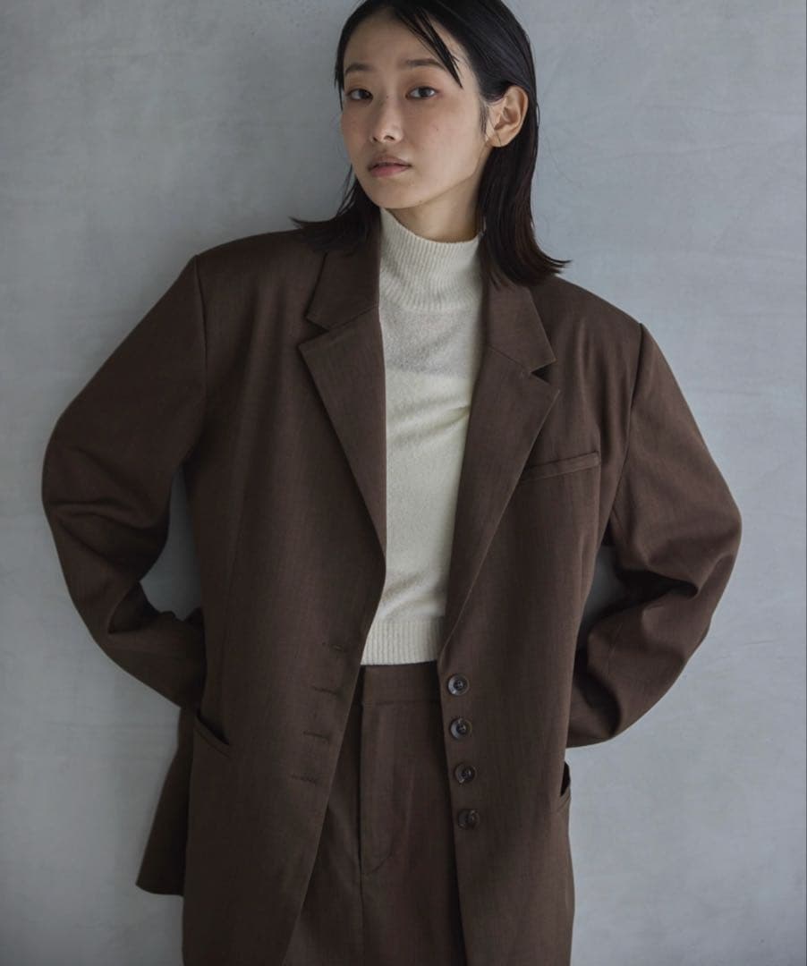 feepur フェピュール テーラードオーバージャケット　ブラウン