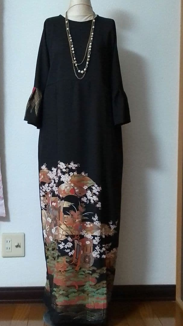 着物リメイクワンピース留袖ドレス御車