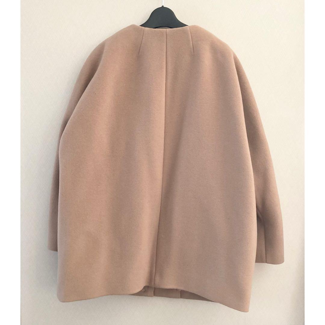 【未使用タグ付き】SHIPS any ノーカラー ミディ コート ベージュ