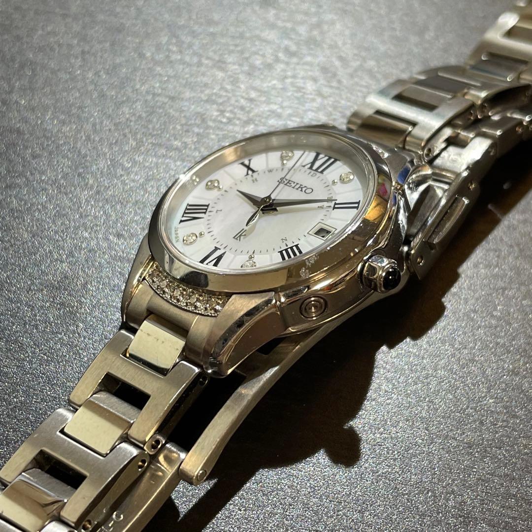 セイコー SEIKO ルキアヤセ 限定品 15Pダイヤ電波ソーラー