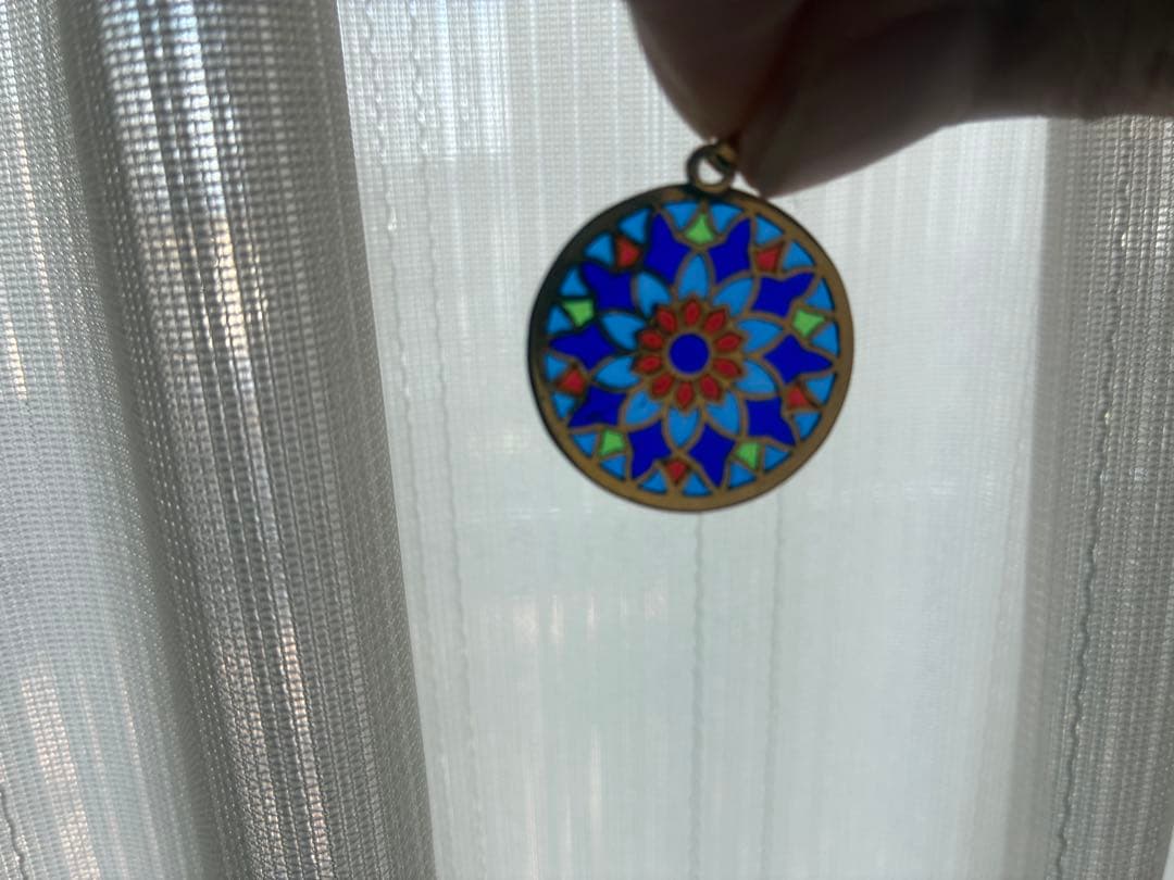 ふうさん専用　K18ステンドグラスペンダントトップ