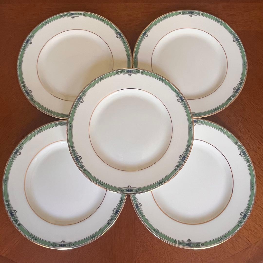 【黒壺美品】英国製　ウェッジウッド★JADE★ケーキ皿5枚