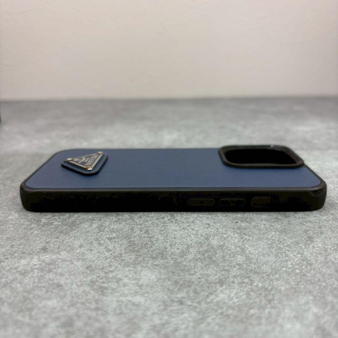 箱付き プラダ iPhone13PRO スマホケース ハードカバー 三角ロゴ 青