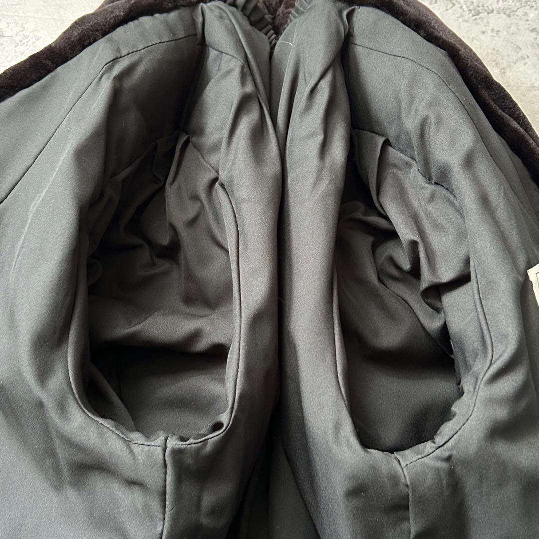 ✨極美品 シェアードミンク ファーコート ロング丈 茶 大きいサイズ✨