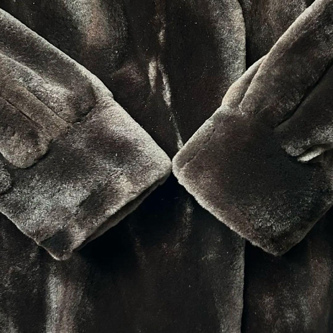 ✨極美品 シェアードミンク ファーコート ロング丈 茶 大きいサイズ✨