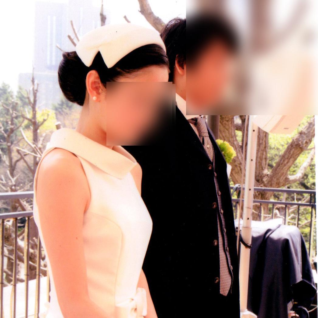 ウエディングハットボンネ風トークハット／銀座vogueにてオーダー制作