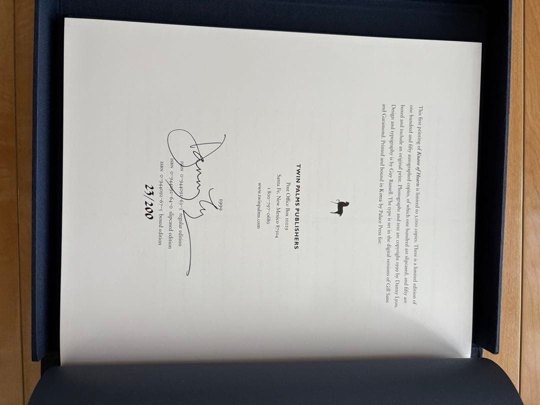 DANNY LYON KNAVE OF HEARTS 限定函入りサイン写真集