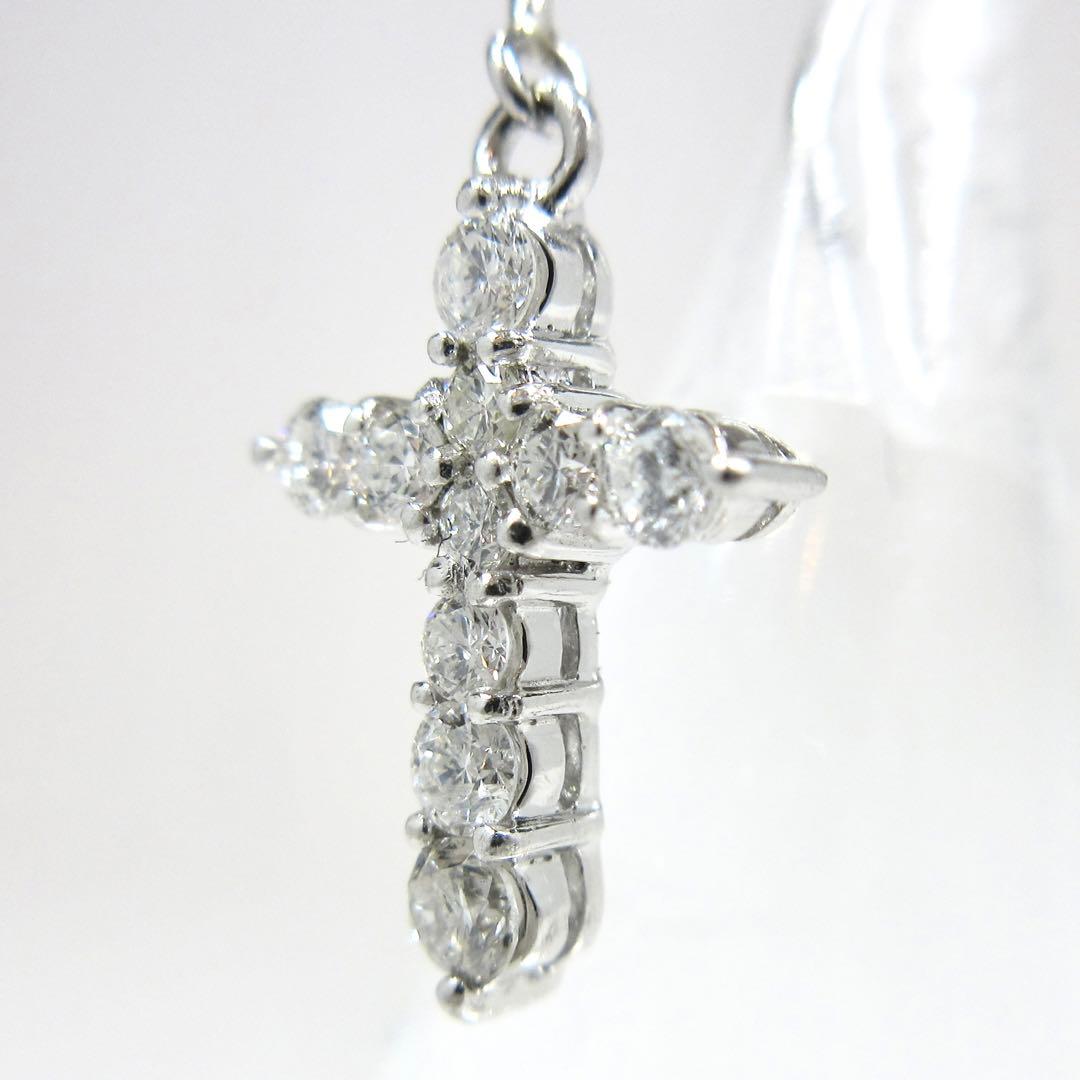 ダイヤ ピアス フックピアス 片側 片耳 クロスピアス Pt900 プラチナ