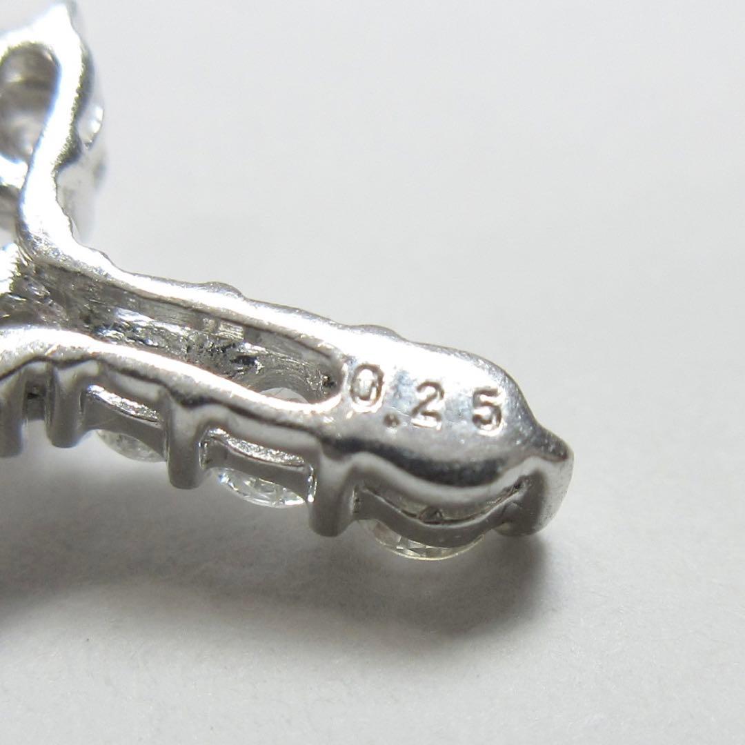 ダイヤ ピアス フックピアス 片側 片耳 クロスピアス Pt900 プラチナ