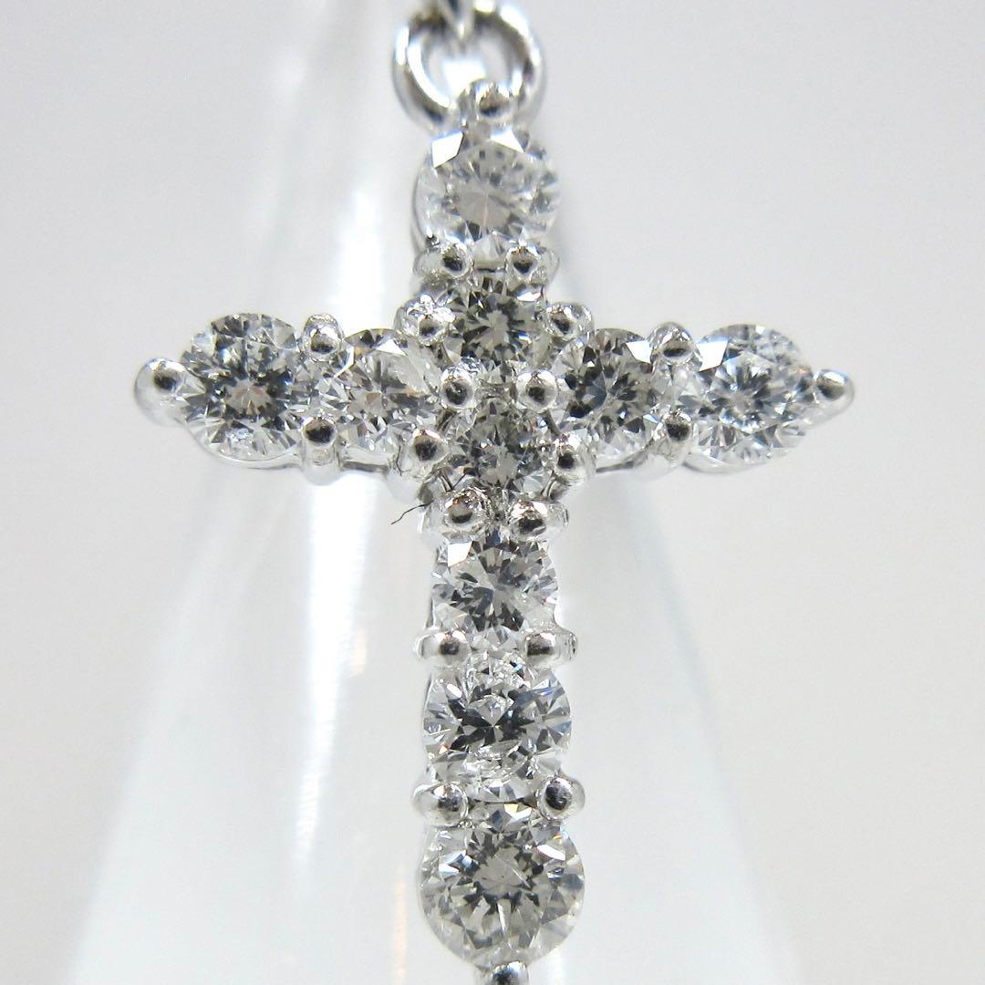 ダイヤ ピアス フックピアス 片側 片耳 クロスピアス Pt900 プラチナ