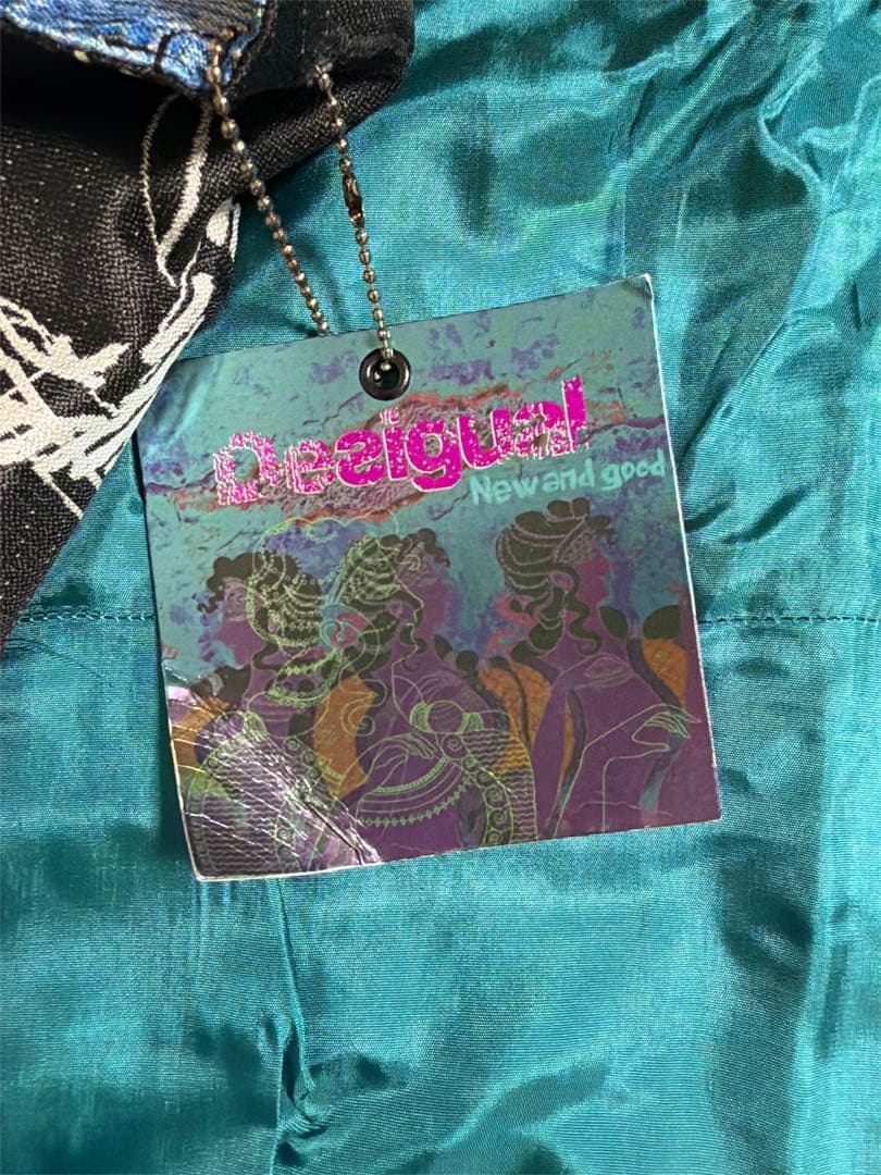 希少 Desigual デシグアル マルチカラー アート柄 トレンチコート