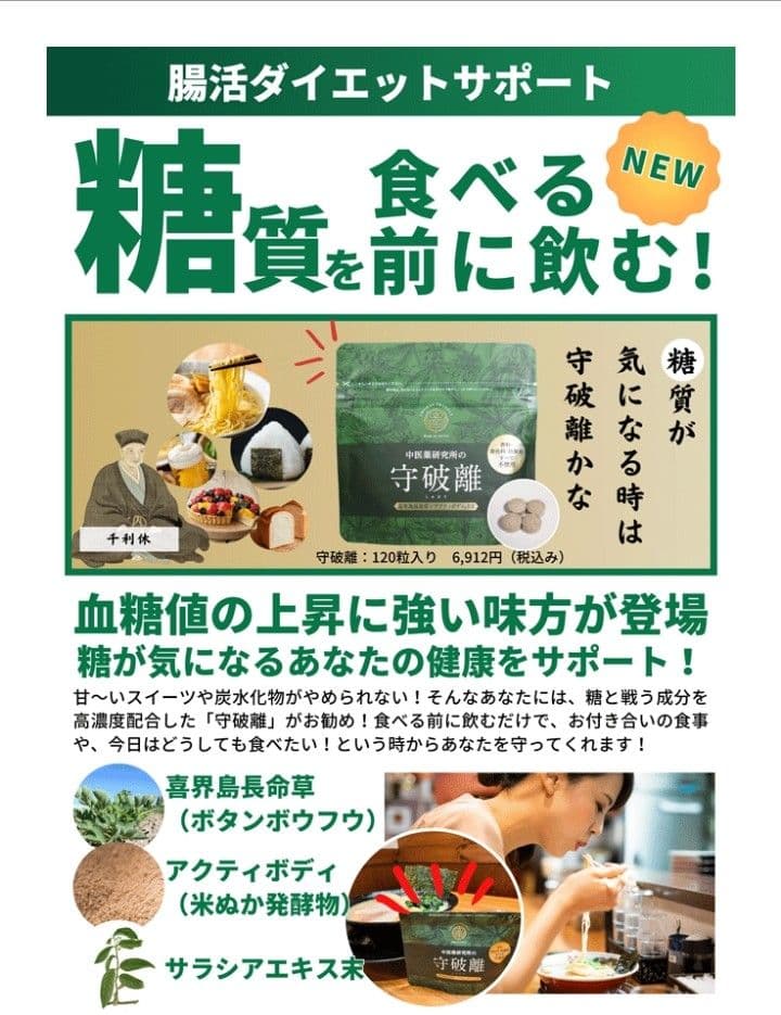 20,736円　糖質カット腸活ダイエット「守破離」120粒×3個