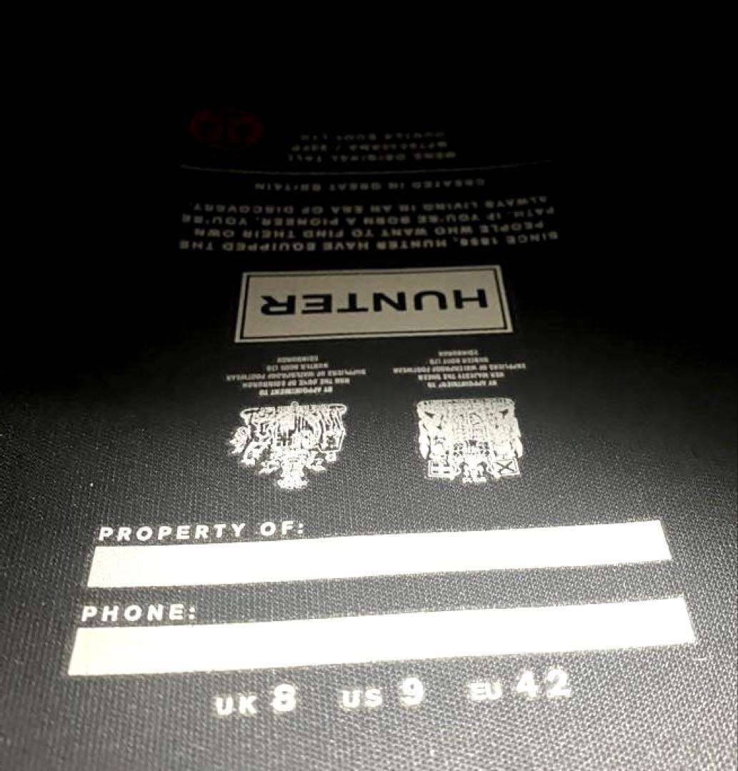 HUNTER ブラック トールレインブーツ　UK 8