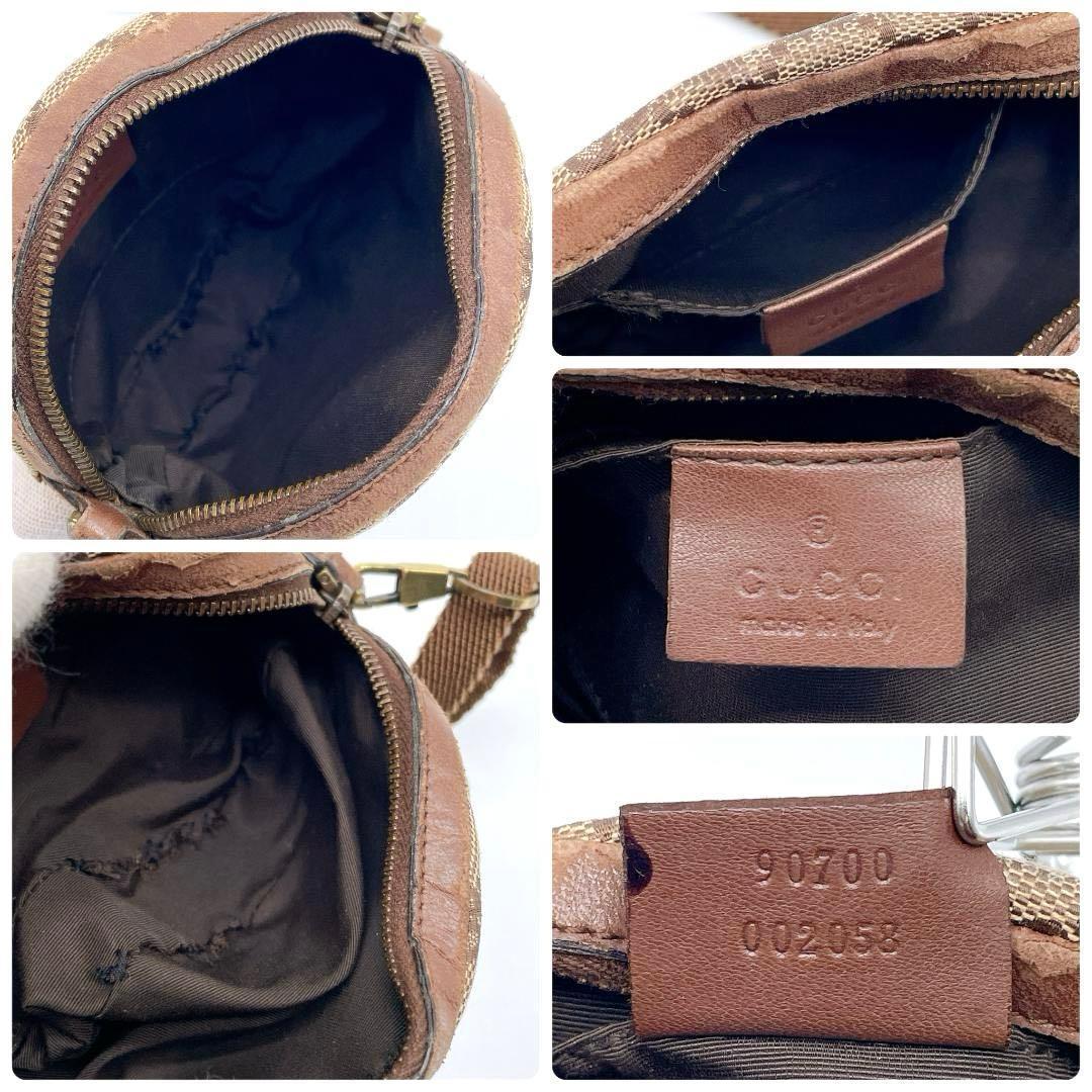 GUCCI ロゴプレート キャンバス サークルショルダーバッグ e579