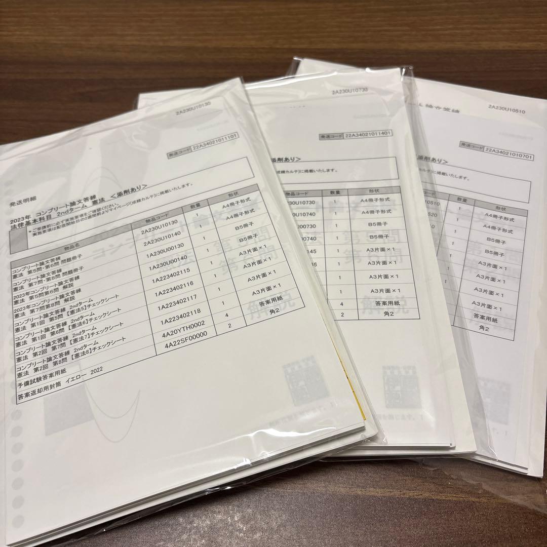 伊藤塾 コンプリート論文答練 全科目セット 1ターム、2ターム 解説付き 未使用