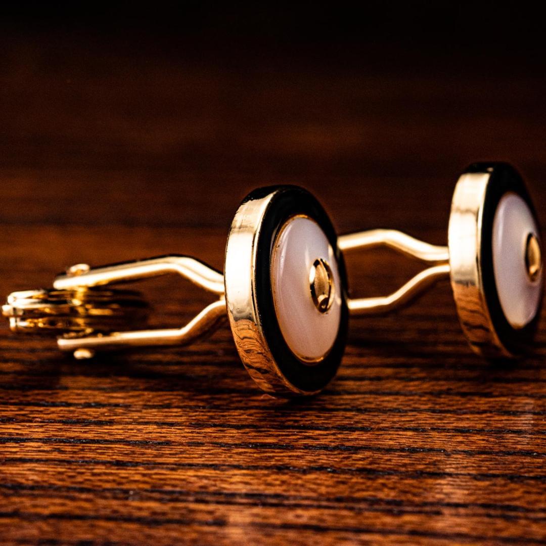 P.M☆9 Dunhill ダンヒル 大切な日の為の白蝶貝 カフリンクス