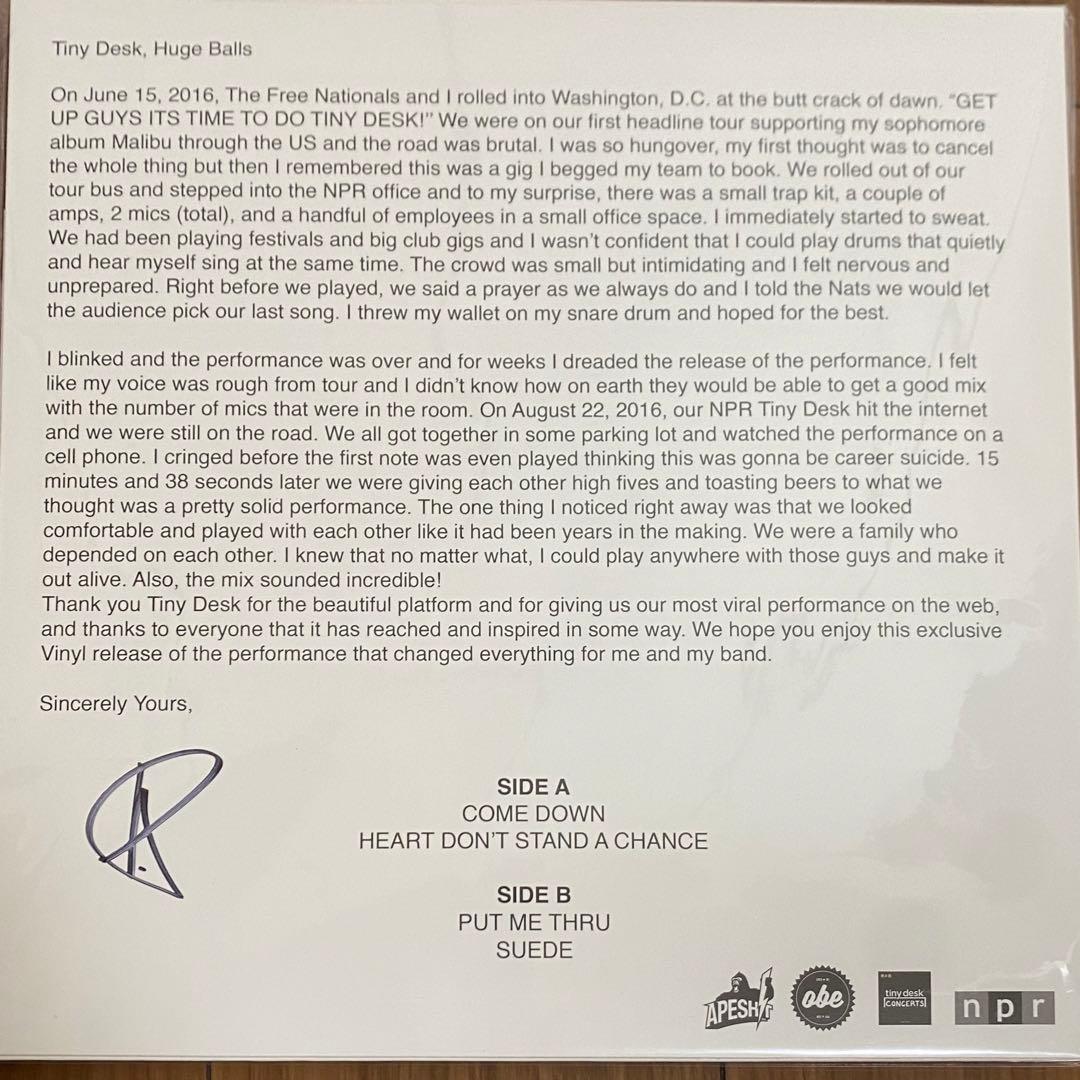 Tiny Desk Concert - Anderson Paak. レコード