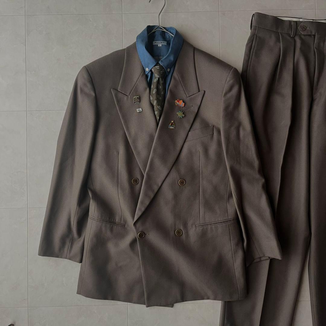 vintage ARMANI ダブルスーツ 豪華5点セット　シャツピンズ
