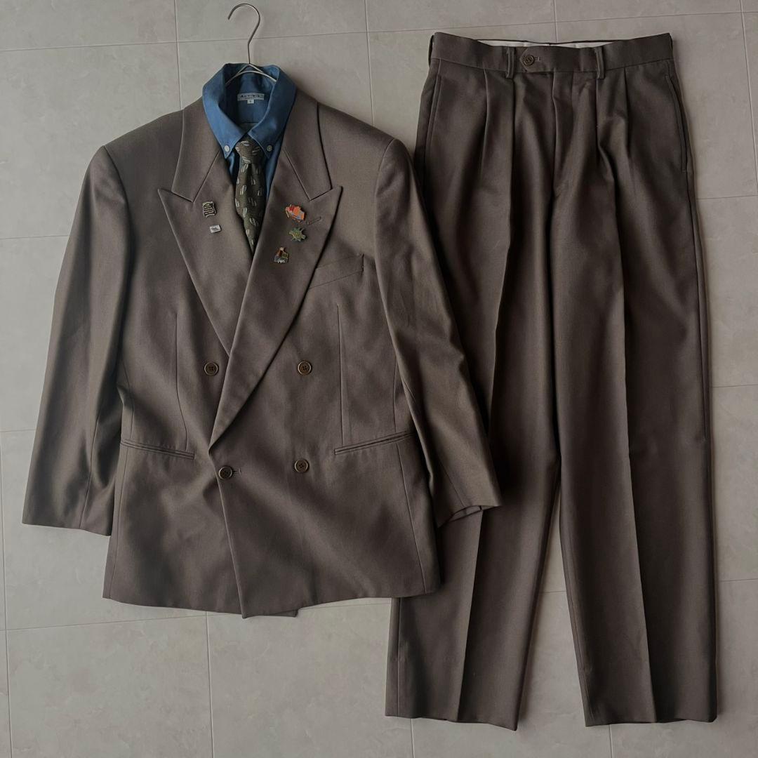 vintage ARMANI ダブルスーツ 豪華5点セット　シャツピンズ