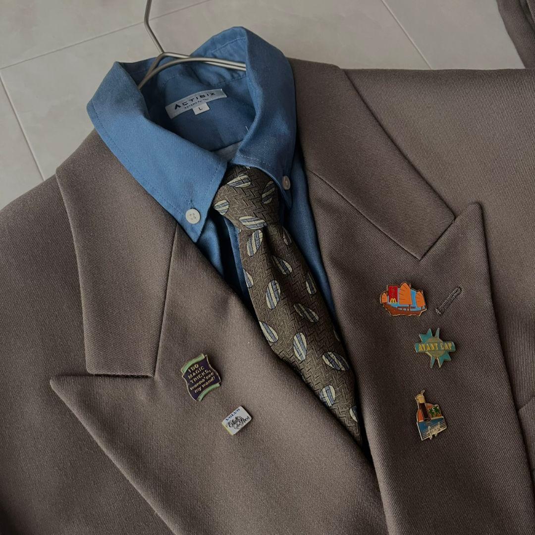 vintage ARMANI ダブルスーツ 豪華5点セット　シャツピンズ