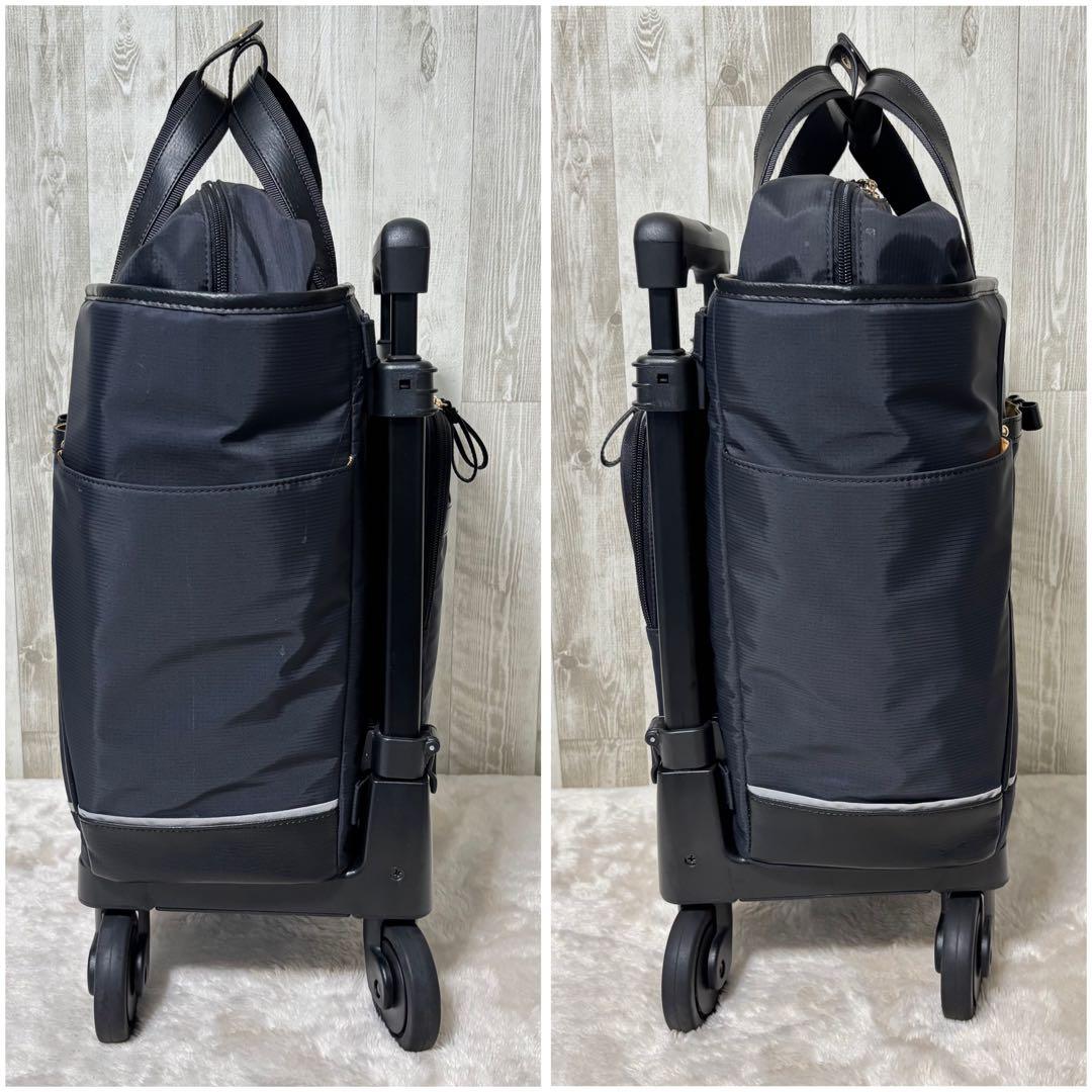 ⭐️美品⭐️スワニー キャリーバッグ 4輪ストッパー付　黒　リボン