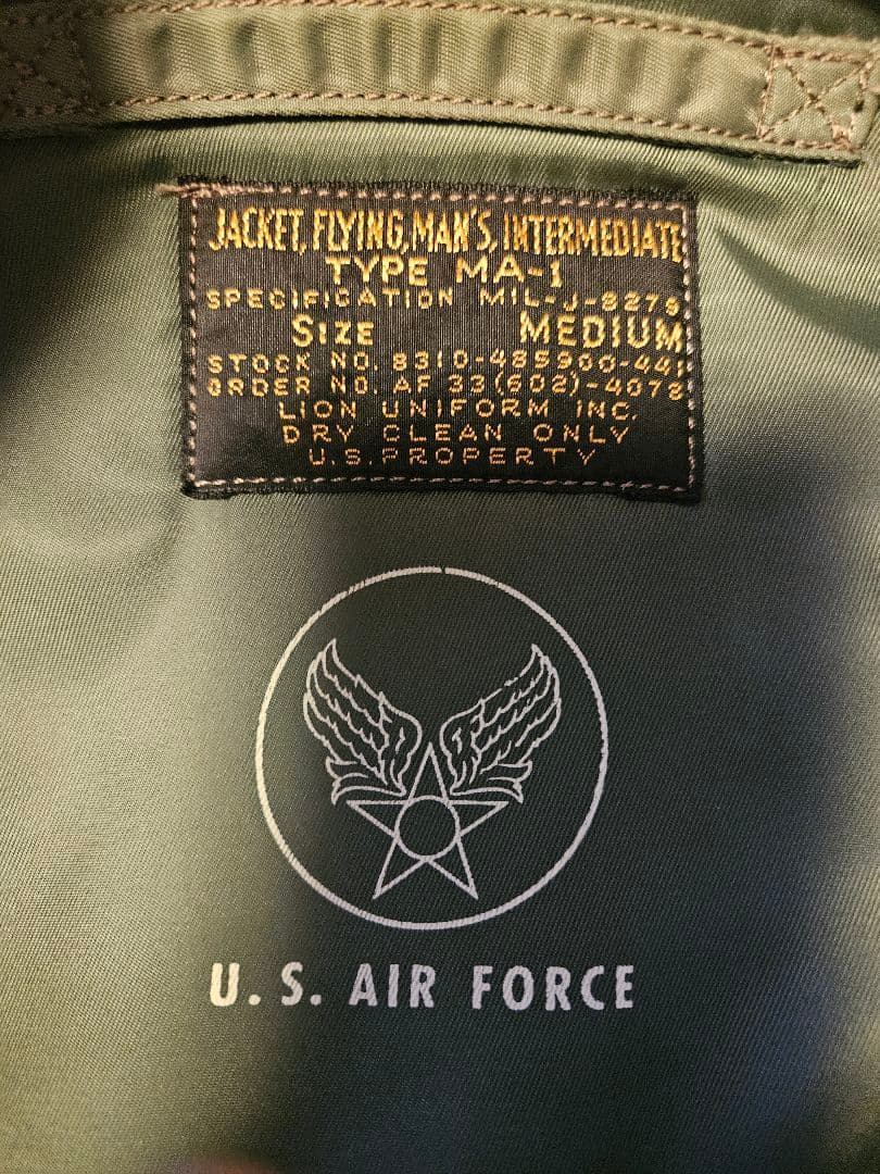 バズリクソンズ　実名復刻　MA-1 初期型フライトジャケット　Mサイズ