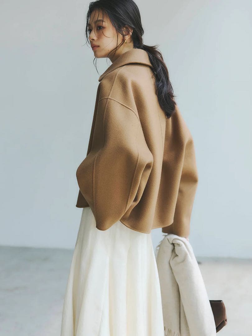 最終値下げ anuans リバーウールショートコート キャメル