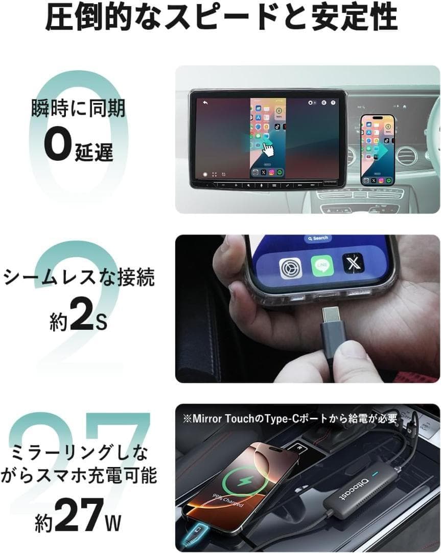 オットキャスト 公式 OTTOCAST Mirror Touch ミラーリング