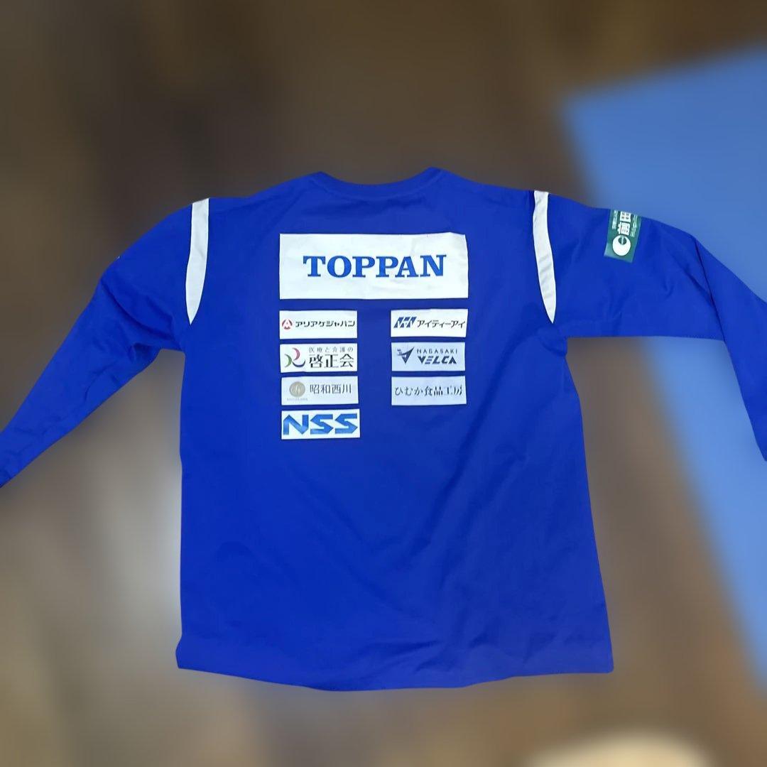 青の長袖Tシャツ XL TOPPAN KARCHER v.ファーレン長崎ウェア