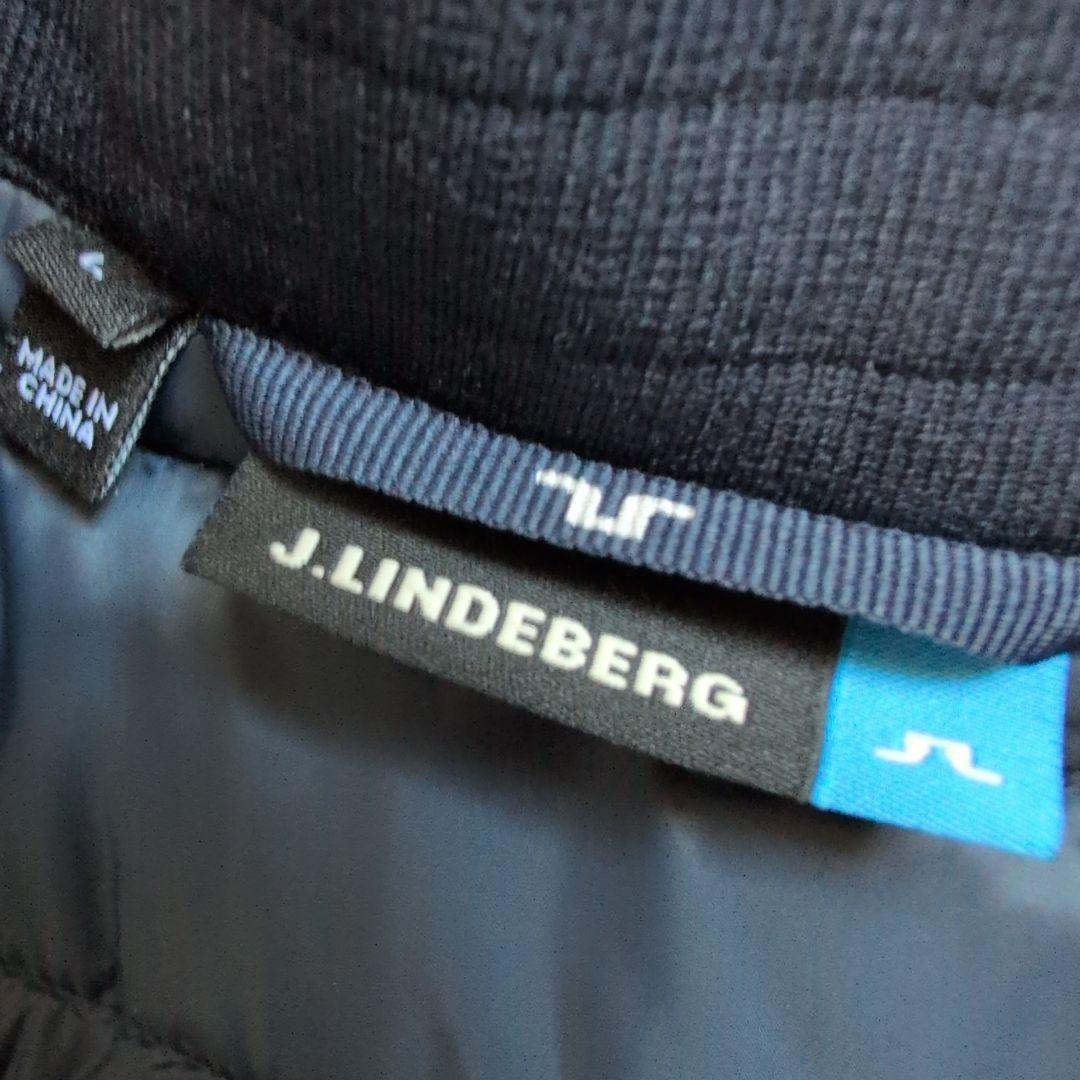 【美品】ジェイリンドバーグゴルフ　リブ袖ロゴデザイン　中綿ダウンジャケット　L