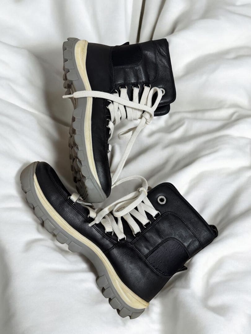 D&G 黒 レザーハイカットブーツ