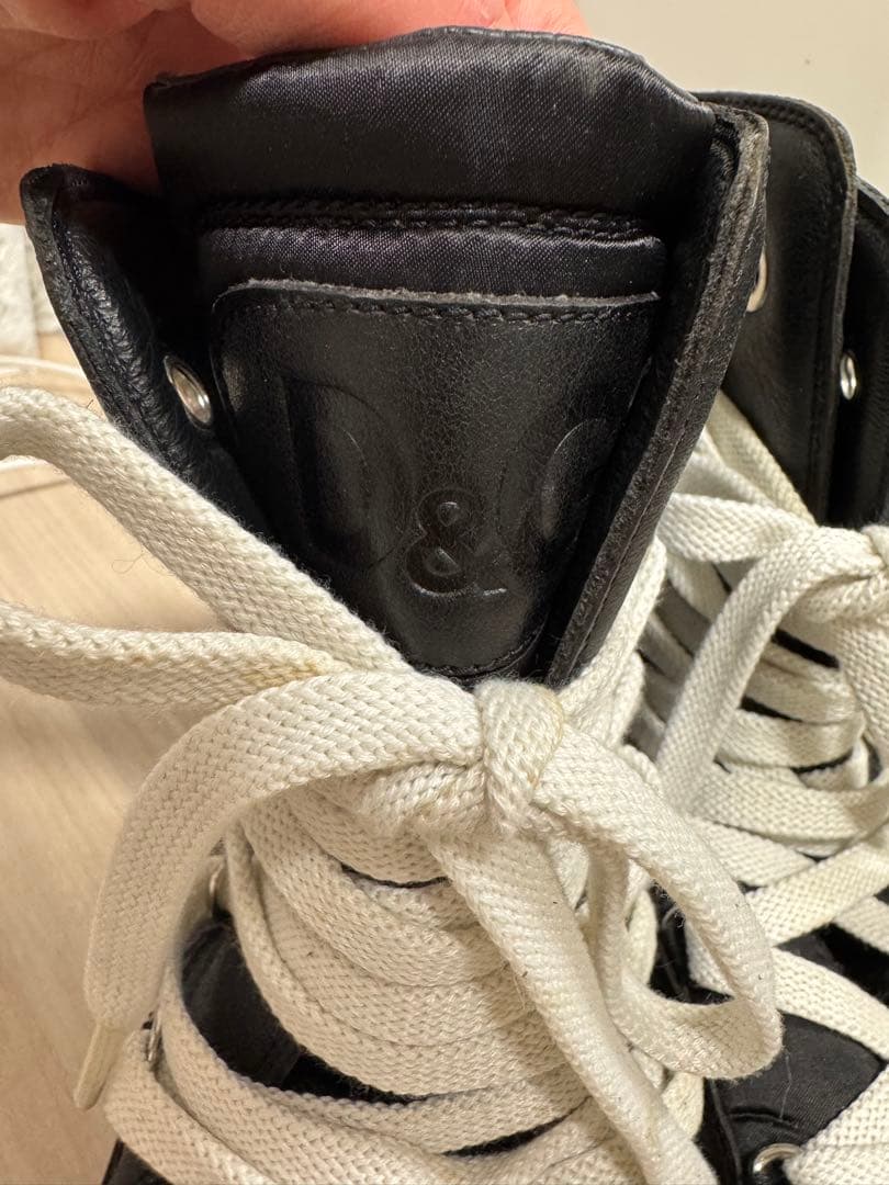 D&G 黒 レザーハイカットブーツ