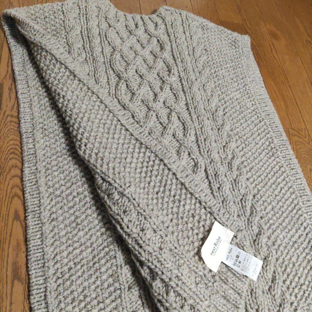 NESTROBEペルーハンドニットベスト アラン鹿の子