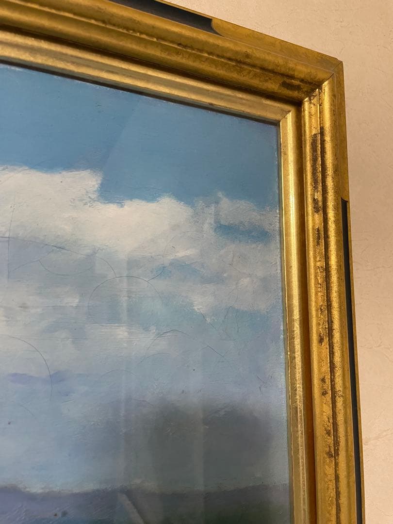 風景画 油彩画 金色フレーム
