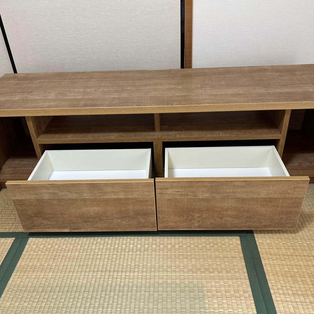 ブラウン木製テレビ台 引き出し付き