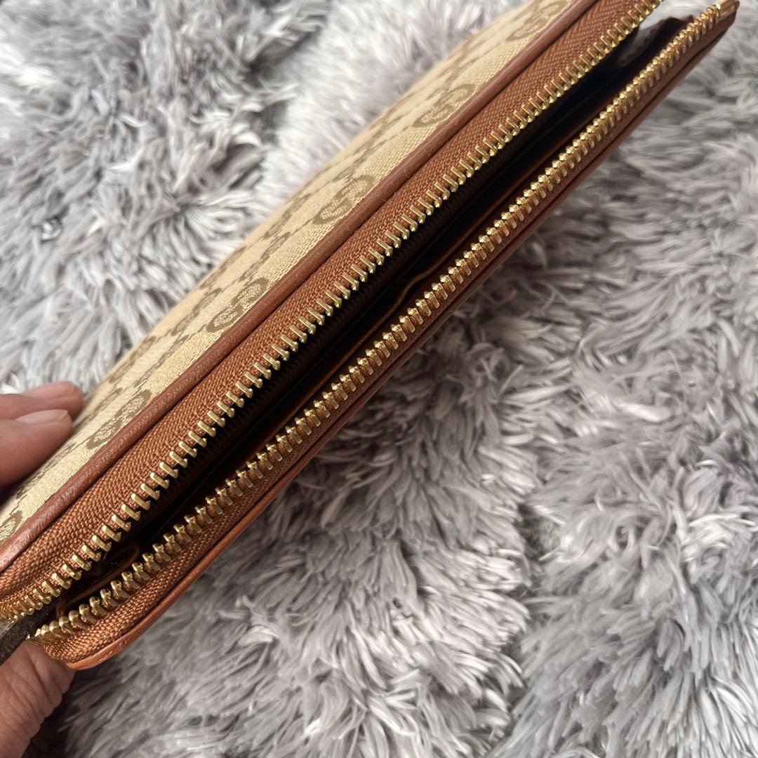 良品✨GUCCI L字ファスナー　GGキャンバス 長財布　メンズ　レディース