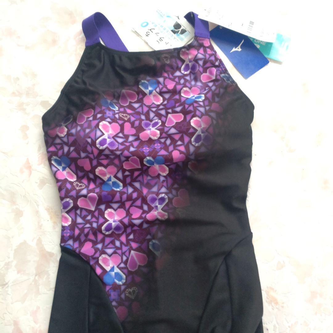 M 新品 MIZUNO 寺川綾 StrokeONE パッド付 練習水着 紫×黒