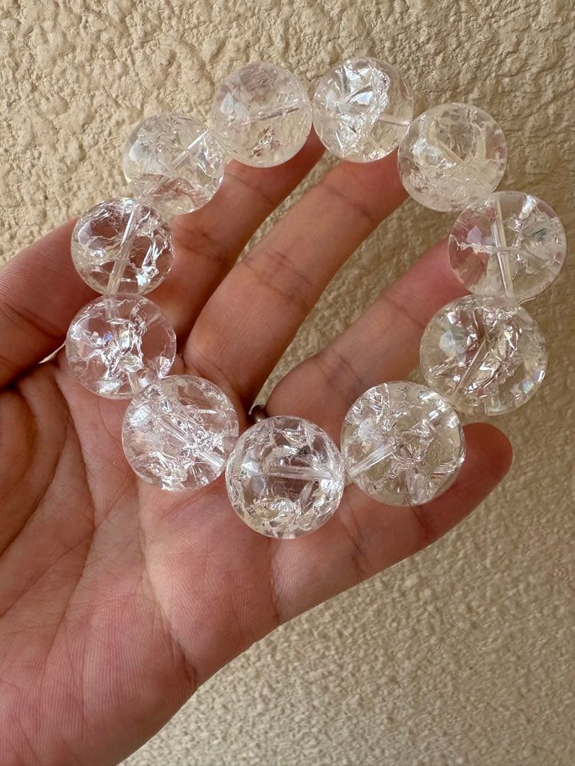 haruki様♡特大大玉♡ 20ミリ　クラック水晶　ブレスレット♡