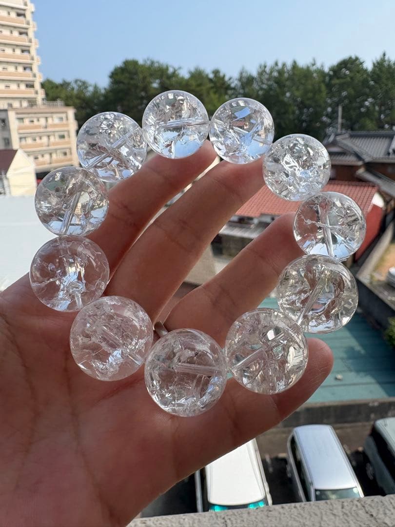 haruki様♡特大大玉♡ 20ミリ　クラック水晶　ブレスレット♡