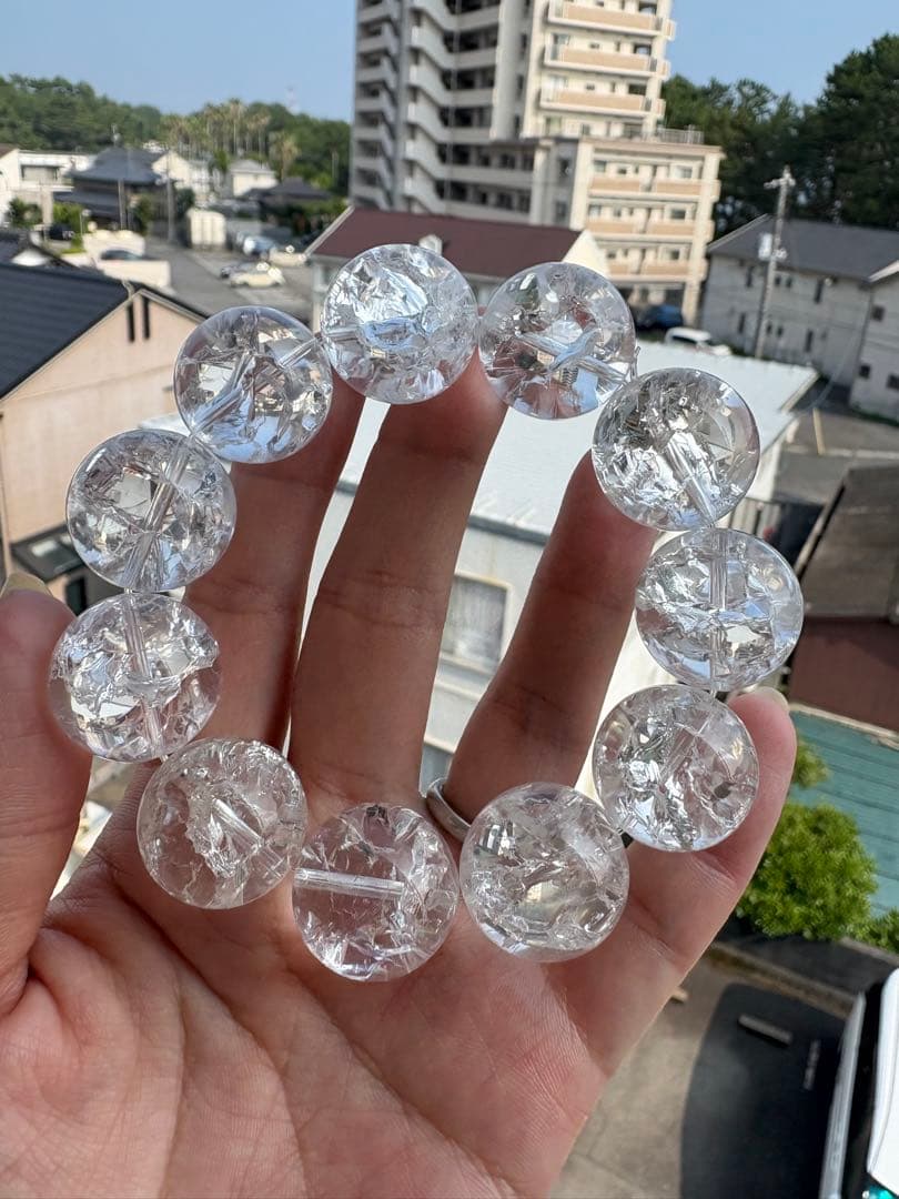 haruki様♡特大大玉♡ 20ミリ　クラック水晶　ブレスレット♡