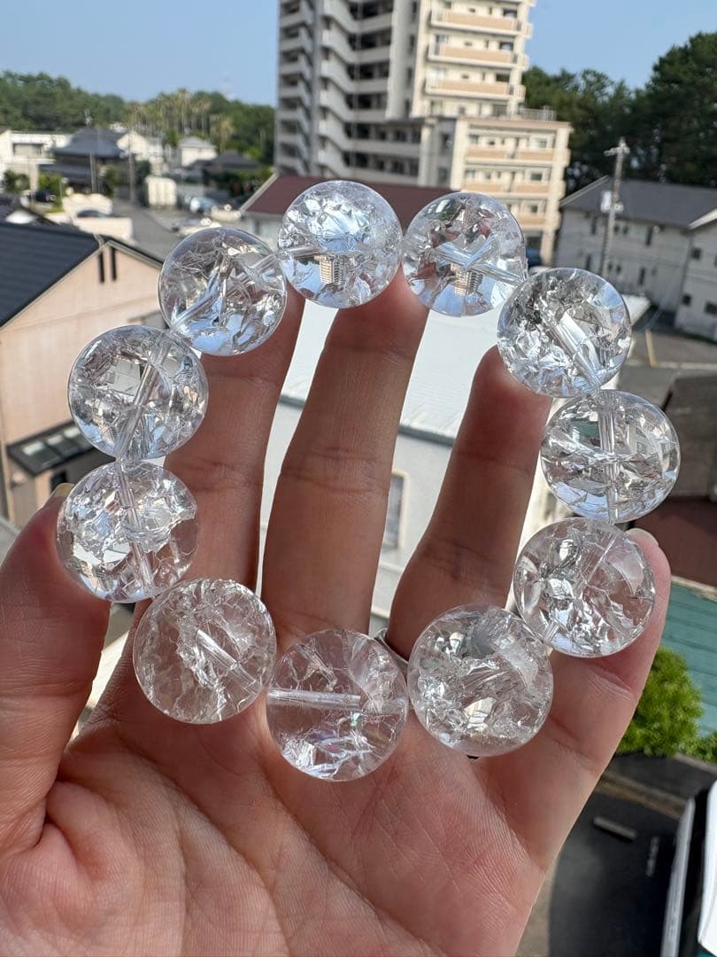 haruki様♡特大大玉♡ 20ミリ　クラック水晶　ブレスレット♡